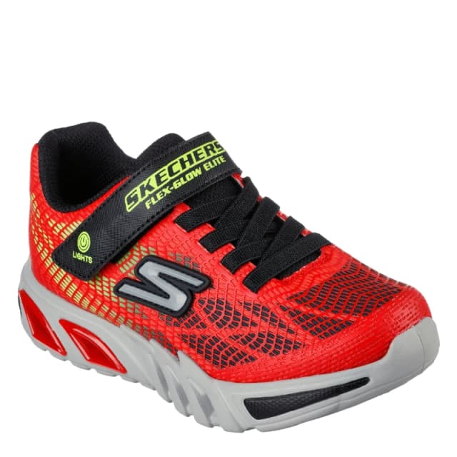 Skechers Flex-Glow Child Boys Trainers Red/Black male C10 (27.5)