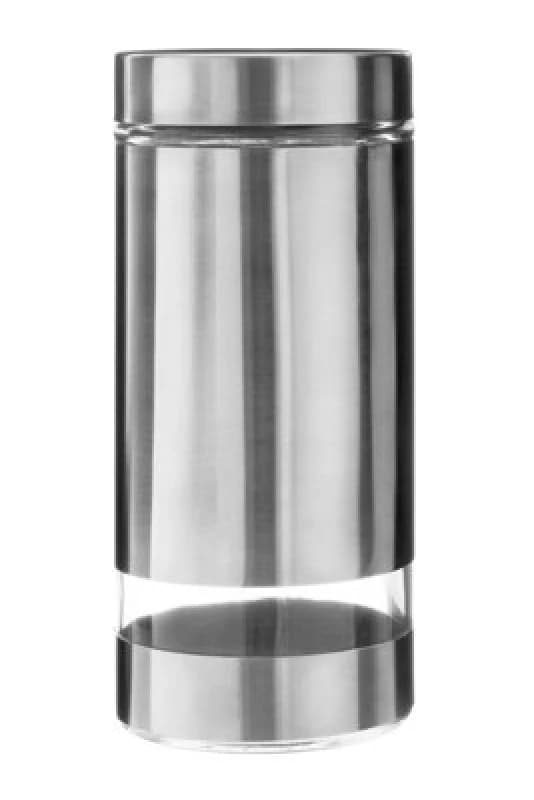 Interiors by Premier 1300ml Glass and Stainless Steel Storage Jar Silver