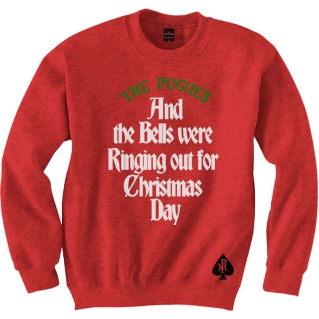 The Pogues Mens Bells Were Ringing Out Cotton Sweatshirt in Red Size: Large Red Male L