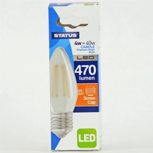Status 4W Candle LED Pearl Filament Bulb - ES 4SFCESP1PKB8