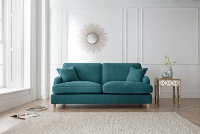 The Great Sofa Company Orla 3 Seater Sofa Manhattan Navy in Emerald Emerald Unisex
