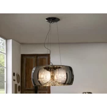 Schuller Argos - 6 Light Dimmable Crystal Ceiling Pendant with Remote Control Chrome, Mirror, G9