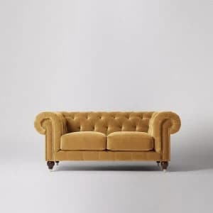 Swoon Winston Velvet 2 Seater Sofa - 2 Seater - Biscuit