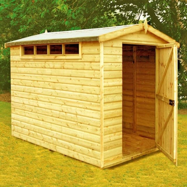 Shires Security Apex Handmade Garden Shed Approx 8 x 6 Feet in Brown Brown Unisex