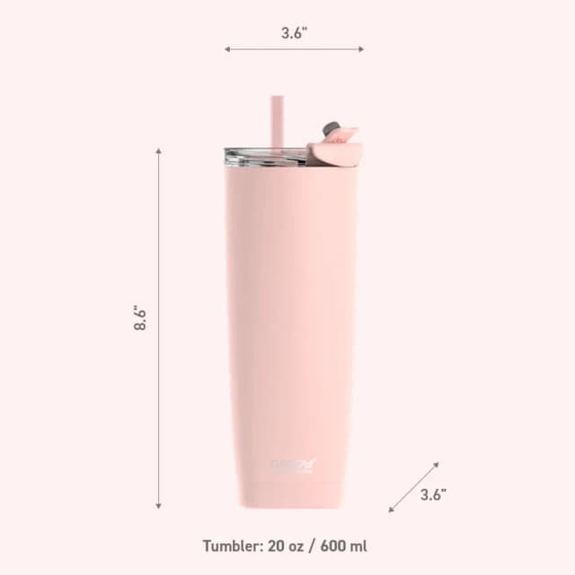 asobu Aqualina Stainless Steel Insulated Tumbler 600ml Pink Pink unisex