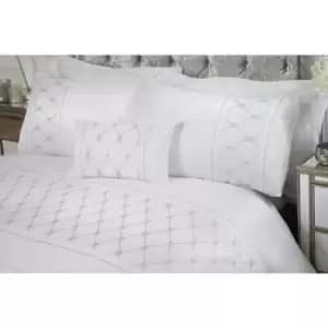 Belle Maison Monaco White Sequined Diamond Geometric Single Duvet Cover Set Bedding Set - White