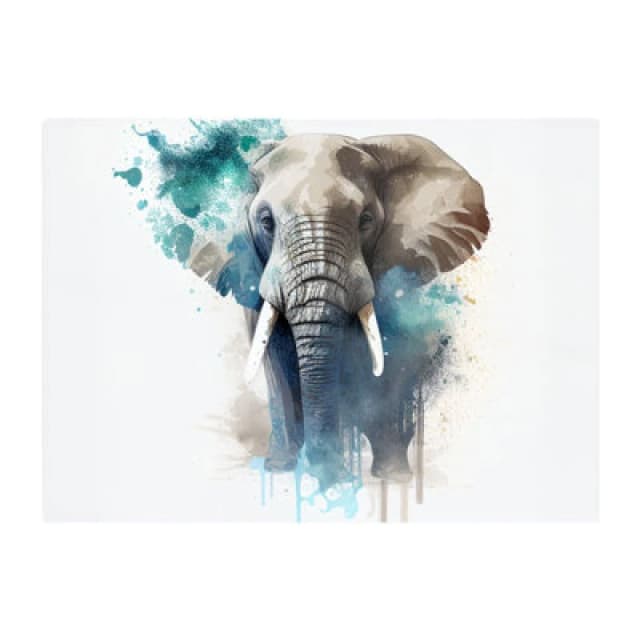 Warren Reed Designer Majestic Elephant Splashart Glass Chopping Board