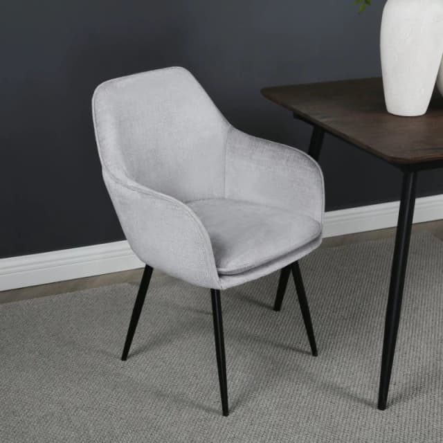 Muse - Accent Chair In Woven Yarn Fabric Upholstery With Black Leggrey
