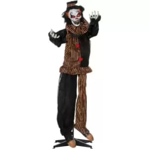 67 Animated Prop Circus Clown, Indoor Outdoor Halloween Decorations - Multi-Coloured - Outsunny