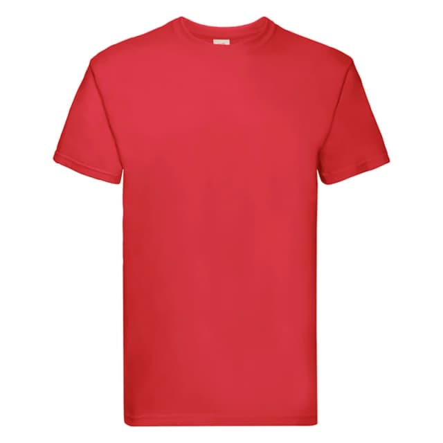 Fruit Of The Loom Fruit of the Loom Men Super Premium Short Sleeve Crew Neck T-Shirt in Red Size: Small Red S Male 5055747628838