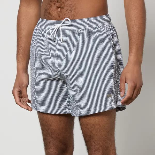 BOSS Swimwear Velvetfish Seersucker Swim Shorts - L Blue Swimwear and Beachwear male 50469322-413 L
