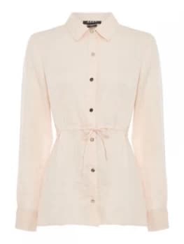 DKNY Button through blouse with tie waist Pink