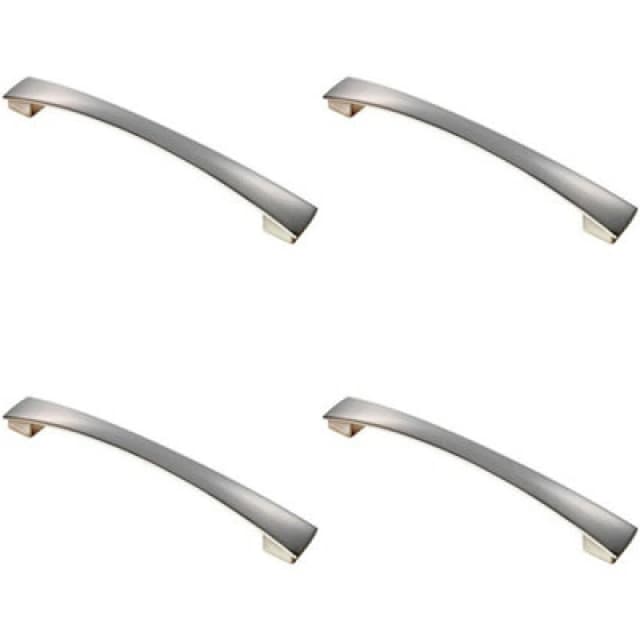 Loops 4x Curved Bow Pull Handle 218.5 x 26mm 192mm Fixing Centres Satin Nickel Metallics unisex