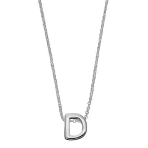 Sterling Silver Alphabet Letter D Necklace