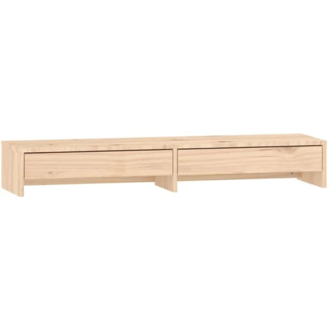 vidaXL Monitor Stand 100X27X15cm Solid Wood Pine, Brown 813959