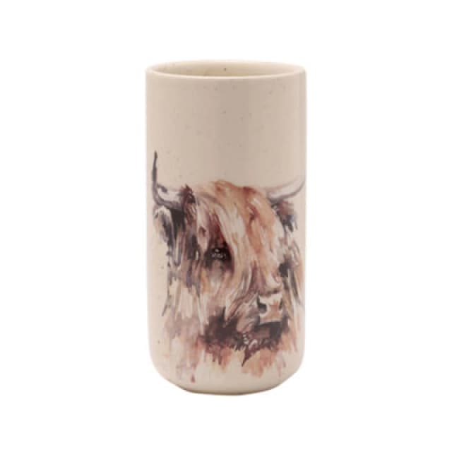 Meg Hawkins Meg Hawkins Tall Ceramic Vase - Highland Cow Multi
