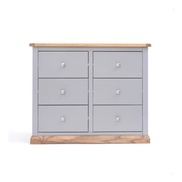 Cabinet Bits Biccari 6 Drawer Chest of Drawers Chrome Knob in Grey Grey Unisex