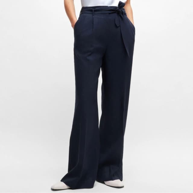 Boss Tepiala Wide-Leg Trousers Blue female 8