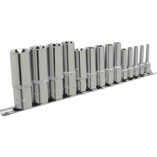 Loops 14 PACK TRX Star DEEP Socket Set - 1/4" 3/8" 1/2" Square Drive E4 to E24 Female Multi