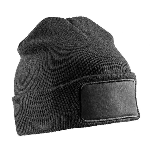 Result Result Men Double Knit Beanie in Black One Size Male 5059699962392