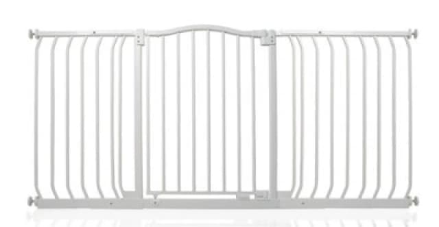 Safetots Curved Top Safety Gate, 152Cm - 161Cm, Matt White, Pressure Fit Stair Gate