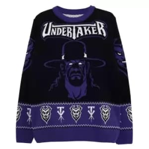 WWE Mens The Undertaker Knitted Jumper (S) (Black/Purple)