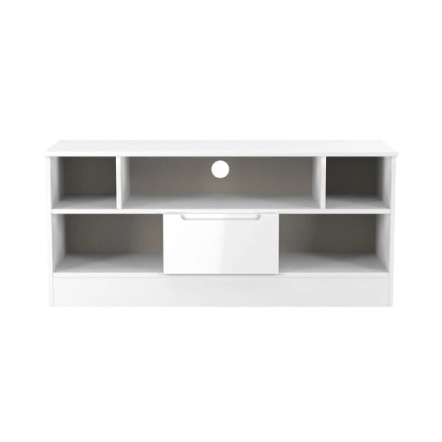 Ready Assembled 2 U Lucca 1 Drawer TV & Media Unit (Ready Assembled) in White Size: Large White Unisex Large