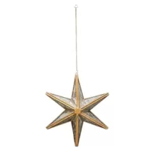 Ivyline Hanging Antique Brass Mercury Glass Star H25Cm W25Cm D4.5Cm