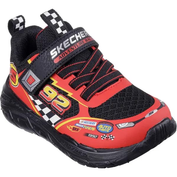 Skechers Boys Skech Tracks Strap Comfy Trainers UK Size 5 (EU 22) BLACK/RED SKE2282-BKRD-5