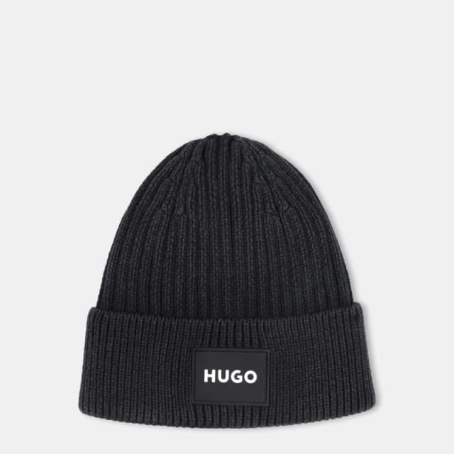 Hugo Logo Beanie Black unisex Infants