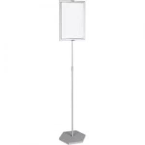 Bi-Office Freestanding Display Stand Curled Silver Height Adjustable A4 1750 mm