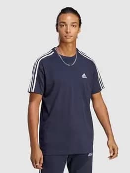 adidas Sportswear Essentials Single Shirt 3-Stripes T-Shirt - Navy, Size XS, Men