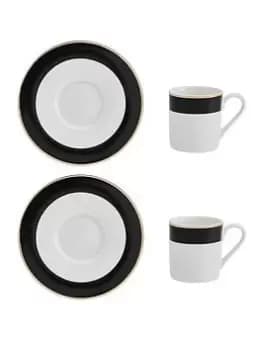 Mikasa Mk Luxe Deco Band Espresso Set 2Pc