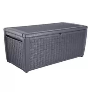 Keter Sumatra Rattan Effect Outdoor Garden Storage Box 511L - Anthracite