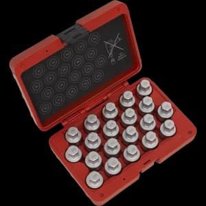 Sealey 20 Piece Locking Wheel Nut Key Set for Vauxhall A Vehicles