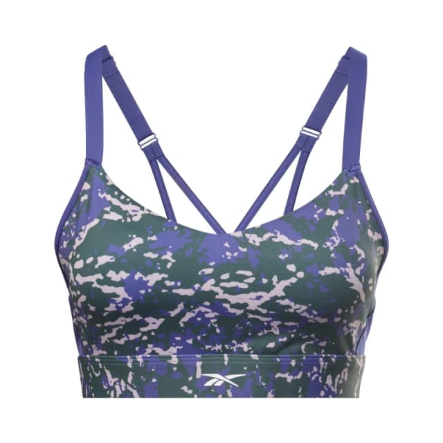 Reebok Lux Speckle Modern Safari Strappy Bra Womens Medium Impact Sports - Multi Multi 4