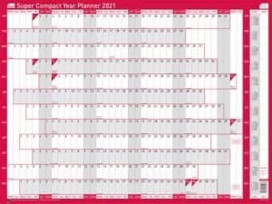 Sasco Unmounted Super Compact Year Planner 2021 BX10