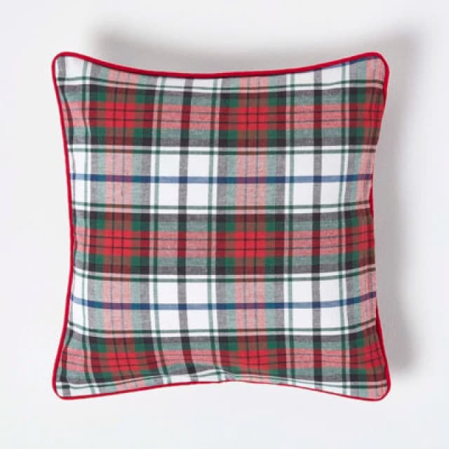 Homescapes Cotton Macduff Tartan Cushion Cover, 45 X 45 Cm