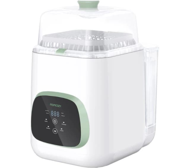 MOMCOZY KleanPal Pro Baby Bottle Washer, Steriliser & Dryer - White & Green 762765368107
