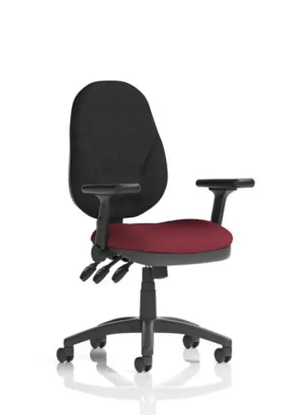 Eclipse Eclipse Plus XL Lever Task Operator Chair Bespoke Colour Seat Ginseng Chilli with Height Adjustable and Folding Arms KCUP1797