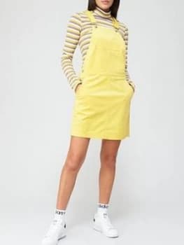 Adidas Originals Comfy Cords Dungaree Dress - Yellow