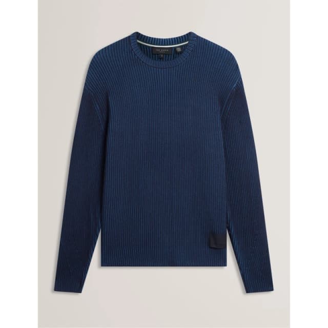 Ted Baker Mens Textured Crew Neck Jumper Navy male M (3)