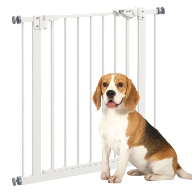 PawHut Adjustable Safety Gate w/ 1 Extension - White D06-096V01WT
