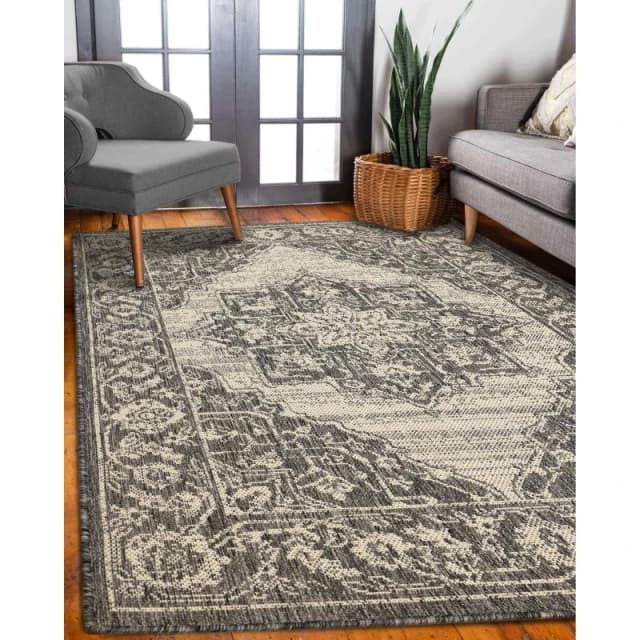 Homemaker Gel Medallion Rug Steel Grey Grey unisex 60x230cm