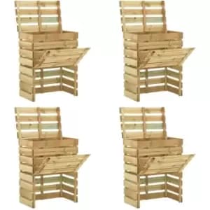 Slatted Garden Composter 4pcs 80x50x100cm Impregnated Pinewood - Brown - Vidaxl