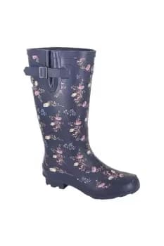 Floral Wide Leg Wellington Boots