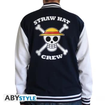 One Piece - Skull Mens Large Hoodie - Navy/White