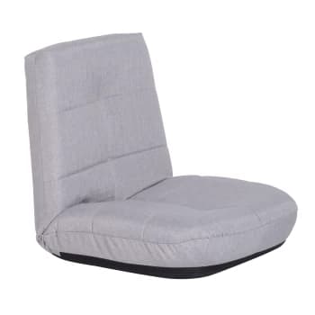 HOMCOM Floor Lazy Sofa Chair 5 - Position Adjustable Recliner 180 Degree Swivel Legless LinenSeater Thick Padding Comfort Reclining Living Room