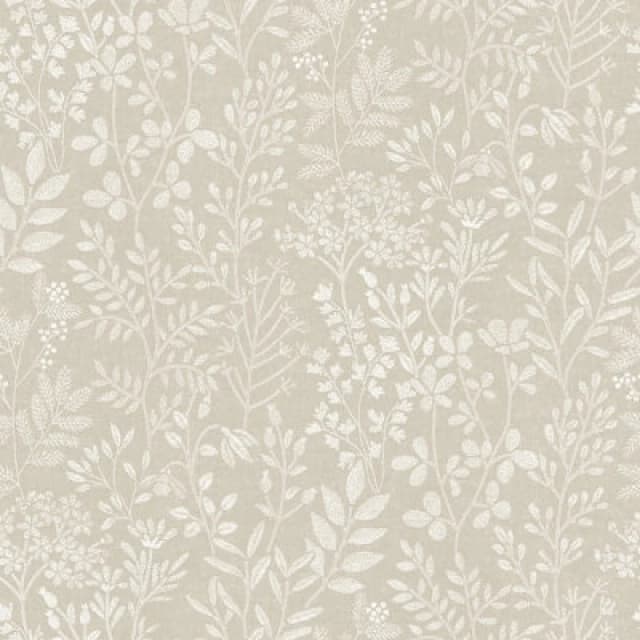 Grandeco Embroidery Stitched Organic Foliage Trail Wallpaper, Neutral