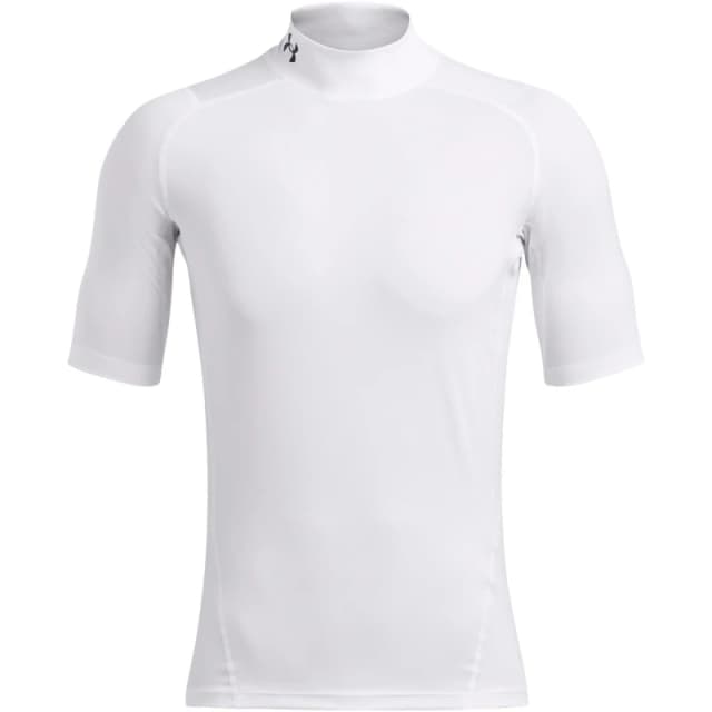 Under Armour Armour Ua Hg Comp Mock Ss Baselayer Top Mens Baselayer Tops S White 42700701350